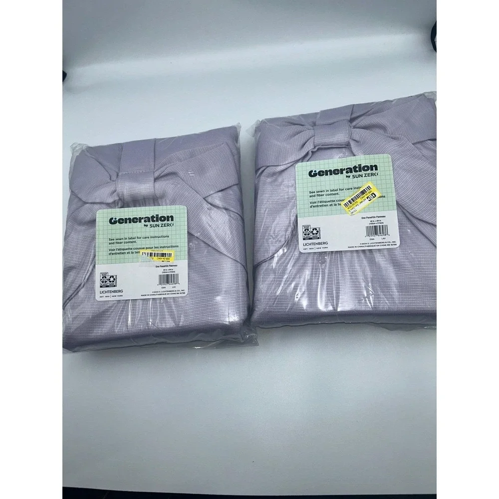 Generation by Sun Zero Ema Bow Blackout Curtain Panels 40x84 Lavender Purple 2pk